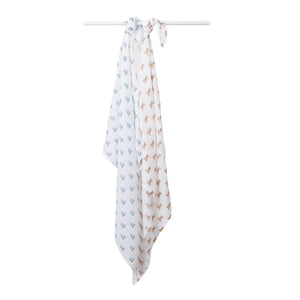 Vintage Bears & Sailboats - Cotton Swaddle 2 Pack