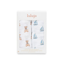 Load image into Gallery viewer, Vintage Bears &amp; Sailboats - Cotton Swaddle 2 Pack
