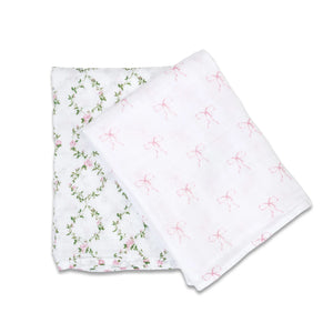 Bows & Rose Trellis - Cotton Swaddle 2 Pack