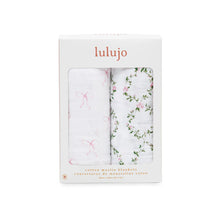 Load image into Gallery viewer, Bows &amp; Rose Trellis - Cotton Swaddle 2 Pack
