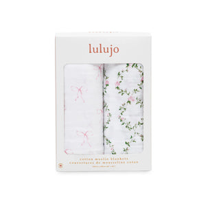 Bows & Rose Trellis - Cotton Swaddle 2 Pack