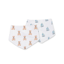 Load image into Gallery viewer, Vintage Bears &amp; Sailboats - Bandana Bibs
