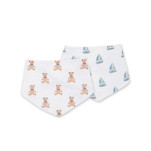 Vintage Bears & Sailboats - Bandana Bibs