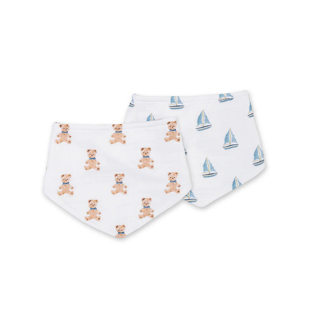 Vintage Bears & Sailboats - Bandana Bibs
