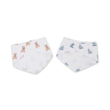 Load image into Gallery viewer, Vintage Bears &amp; Sailboats - Bandana Bibs
