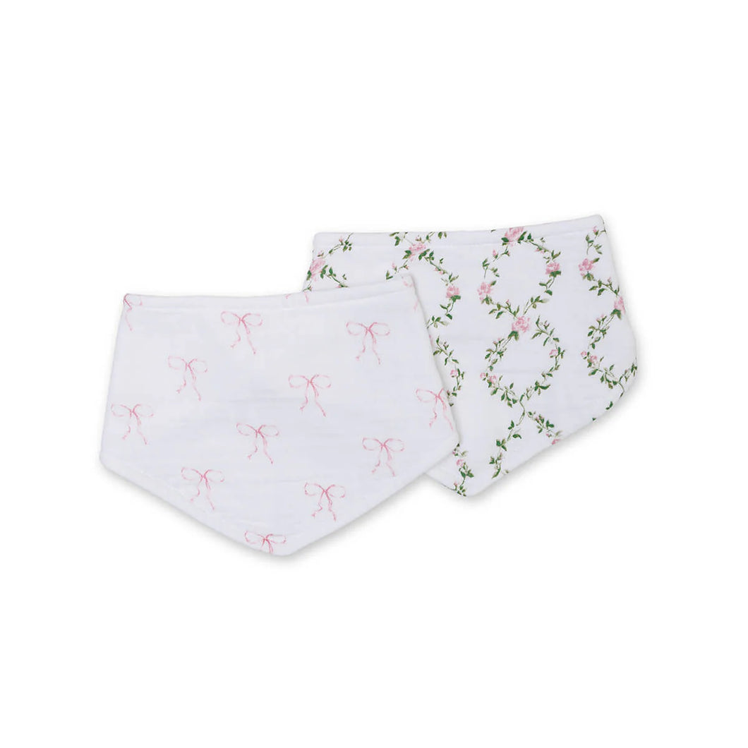 Bows & Rose Trellis - Bandana Bibs