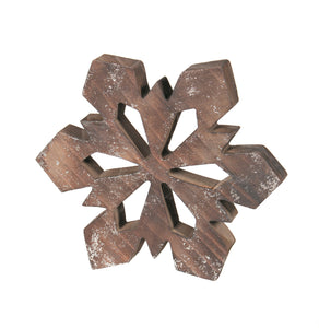 Dusted Wooden Snowflake