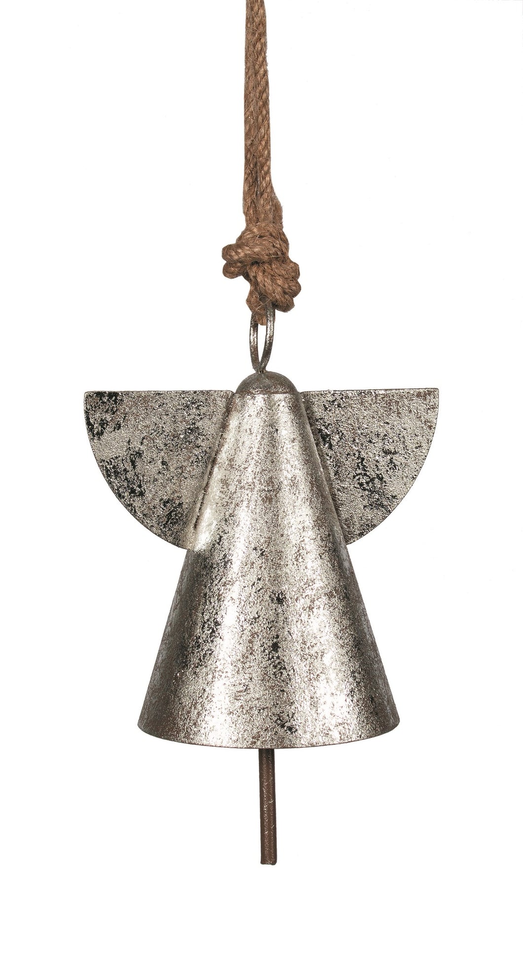 Silver Angel Bell Ornament