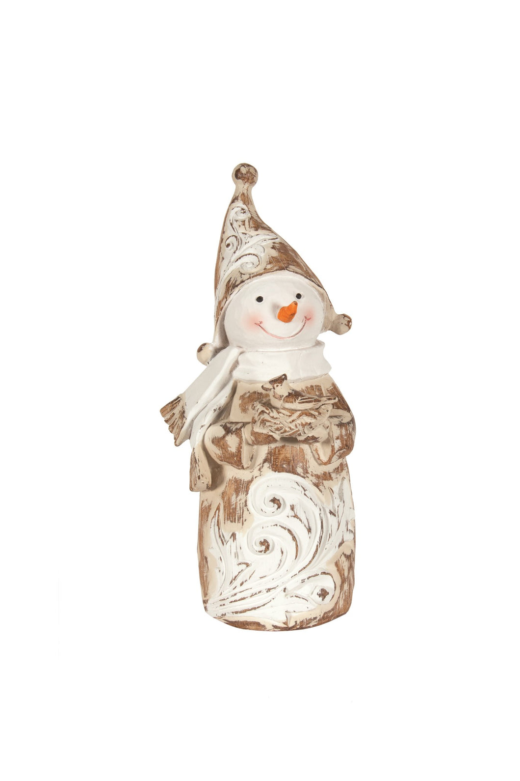 Tan Carved Snowman