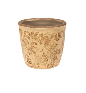 Golden Leaf Ceramic Pot , Small