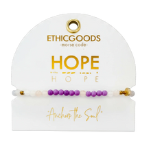 Load image into Gallery viewer, Morse Code Bracelet | HOPE, Pink Aventurine + Lilac
