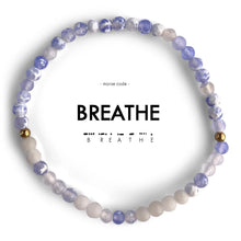 Load image into Gallery viewer, Morse Code Bracelet | BREATHE, Blue Agate
