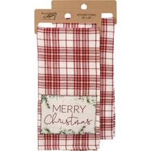 Load image into Gallery viewer, Merry Christmas Red Plaid Kitchen Towel
