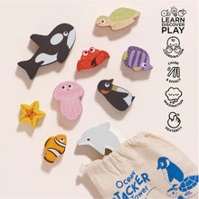 Load image into Gallery viewer, Le Toy Van: Ocean Life Stacking Animals &amp; Bag
