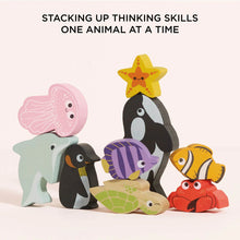 Load image into Gallery viewer, Le Toy Van: Ocean Life Stacking Animals &amp; Bag
