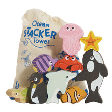 Load image into Gallery viewer, Le Toy Van: Ocean Life Stacking Animals &amp; Bag
