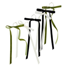 Load image into Gallery viewer, Velvet Bow Wine Charms - Green - Set of 6
