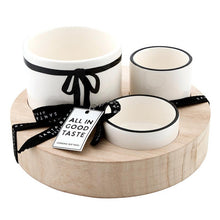 Load image into Gallery viewer, Bow Ceramic Bowls With Wood Base

