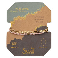 Load image into Gallery viewer, Delicate Stone Necklace/ Bracelet- Pink Opal &amp; Gold
