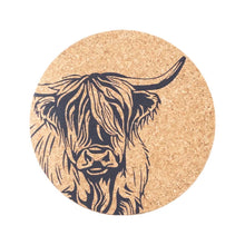 Load image into Gallery viewer, Highland Cow Cork Place Mat
