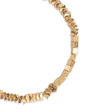 Load image into Gallery viewer, Mini Metal Stacking Bracelet, Geometric Beads- Gold
