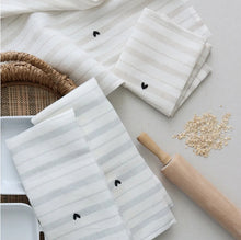 Load image into Gallery viewer, Heart Stripe Tea Towel
