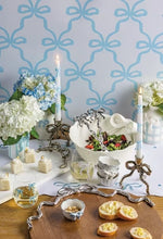 Load image into Gallery viewer, Silver Bowed Candle Holders
