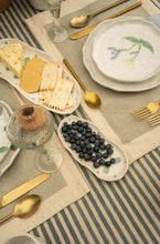 Load image into Gallery viewer, Sea Stripe Block Print Tablecloth
