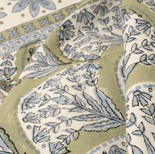 Load image into Gallery viewer, Sakura Block Print Table Runner, Green
