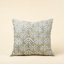 Load image into Gallery viewer, Sakura Block Print Pillow, Green
