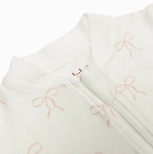 Load image into Gallery viewer, Lulujo Bows Bamboo Footed Sleeper
