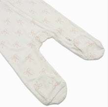 Load image into Gallery viewer, Lulujo Bows Bamboo Footed Sleeper
