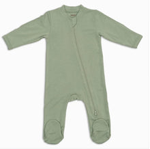 Load image into Gallery viewer, Lulujo Sage Footed Bamboo Sleeper
