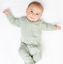 Load image into Gallery viewer, Lulujo Sage Footed Bamboo Sleeper
