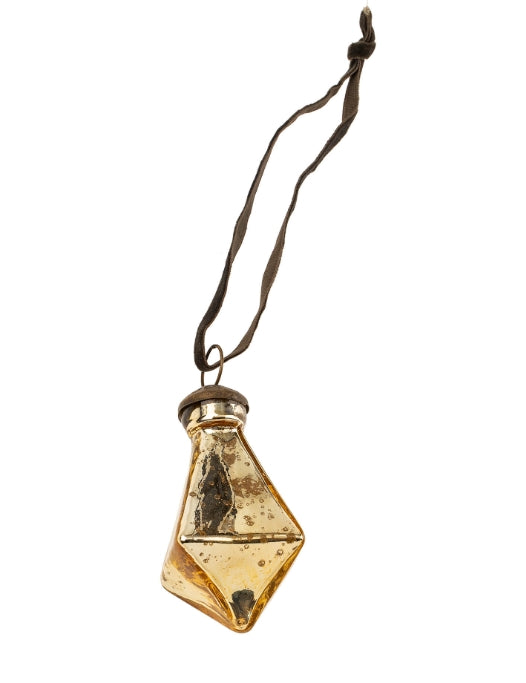 Diamond Droplet Holiday Ornament Small, Gold