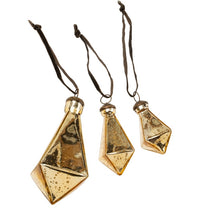 Load image into Gallery viewer, Diamond Droplet Holiday Ornament Small, Gold
