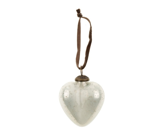 Holiday Heart Ornament Small,  Antique Ivory