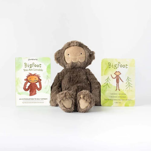 Every child needs a buddy to go out into the world with. During times of stress or heightened anxiety, many children find comfort in articulating, naming, and sharing their feelings and fears. The Bigfoot Kin is just the right size for little ones to play with and confide in as they find their voice in the world.