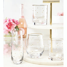 Load image into Gallery viewer, Gold Dotted Champagne Glass
