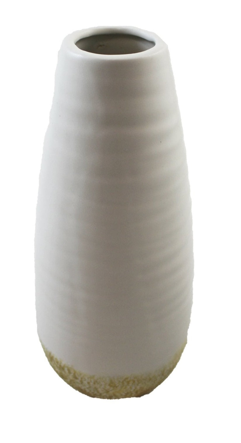 Stoneware Ribbed Vase