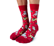 Load image into Gallery viewer, Feline Festive Mens Socks
