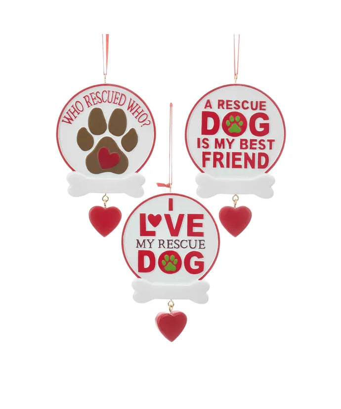 Rescue Dog Sign Ornament