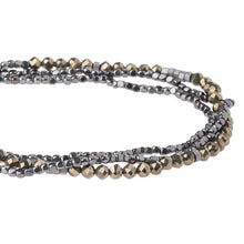 Load image into Gallery viewer, Delicate Stone Necklace/ Bracelet- Pyrite Hematite
