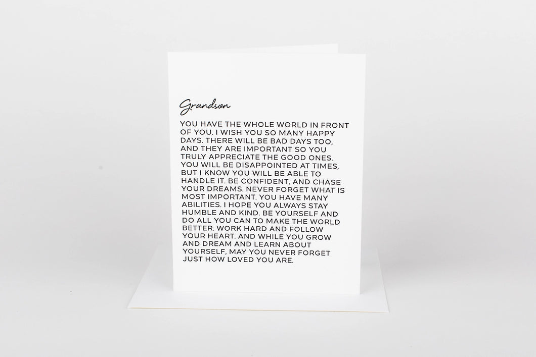 Dear Grandson Card