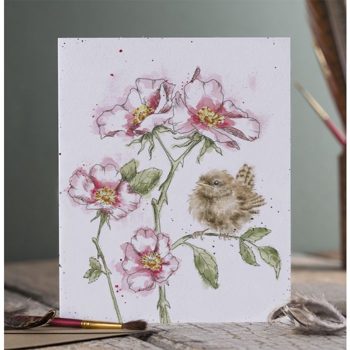 The Rose Garden Wren Card