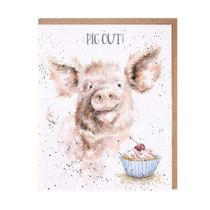 Pig Out Birthday Card