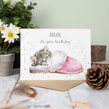 Load image into Gallery viewer, Sleepy Kitten Birthday Card
