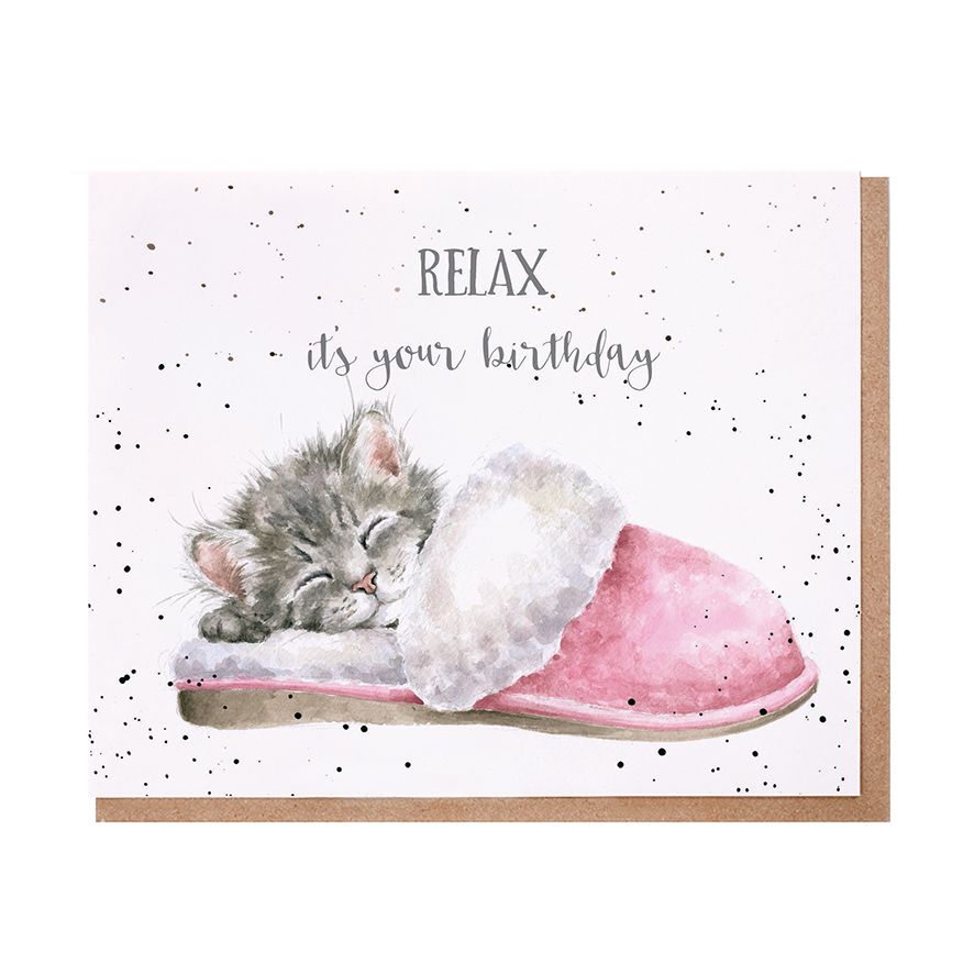 Sleepy Kitten Birthday Card