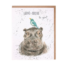 Load image into Gallery viewer, Hippo-Birdie Birthday Card
