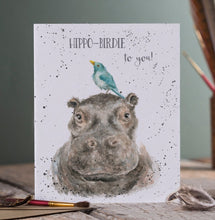 Load image into Gallery viewer, Hippo-Birdie Birthday Card
